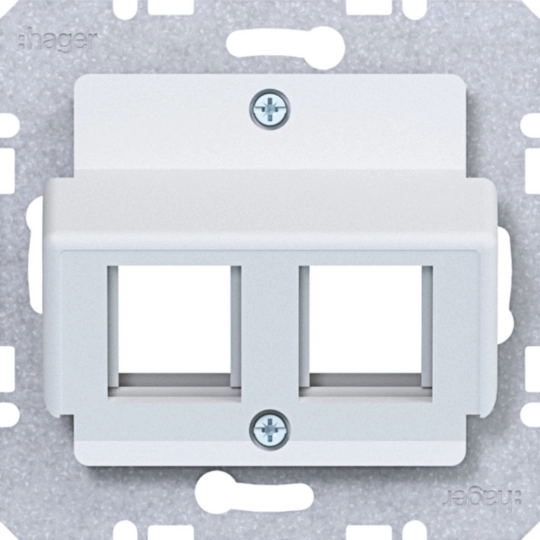 WAF2164WM - Centraalplaat 2-v, AMP connectors, A.x/C.x/S.x/B.x/Q.x/K.x wit mat