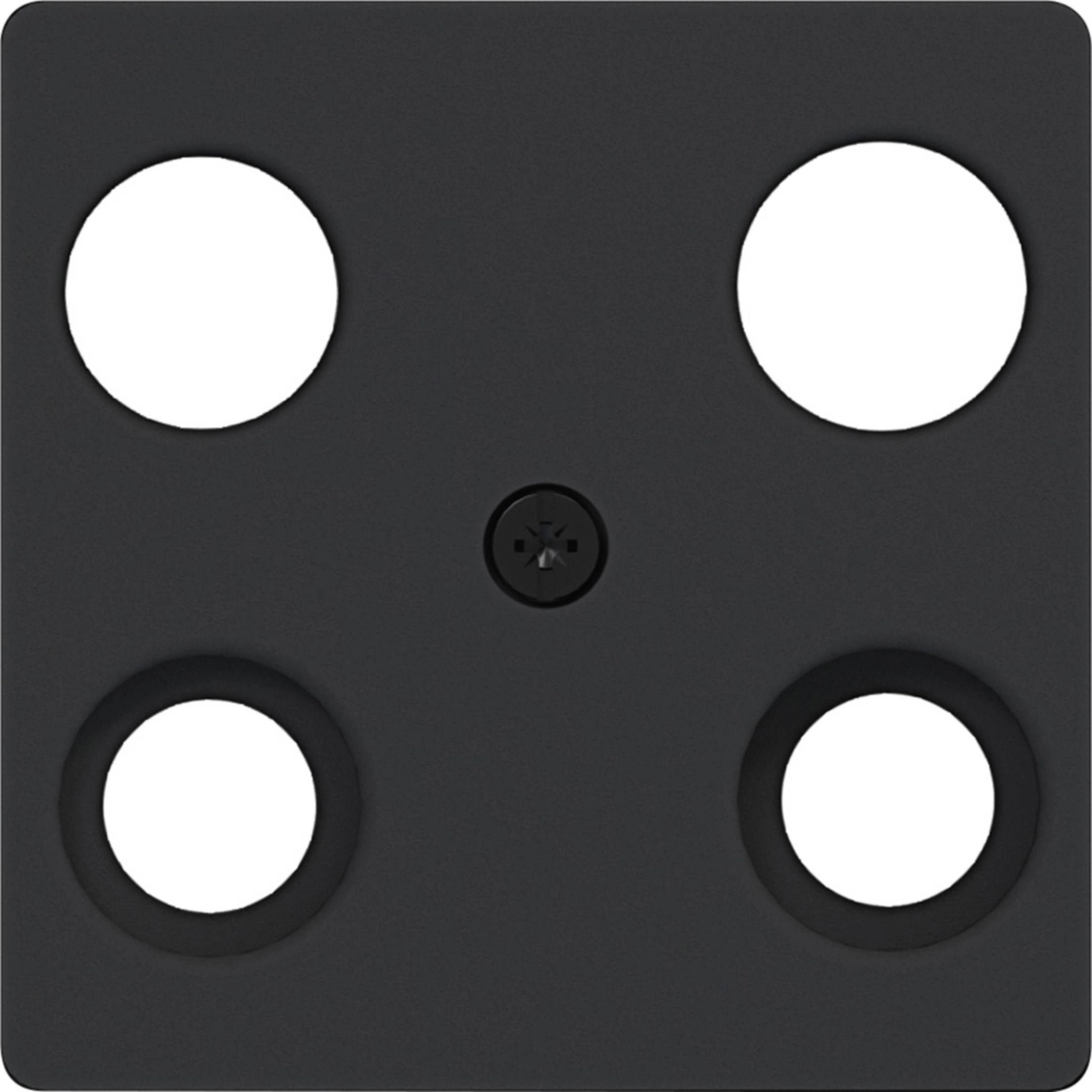 Platine centrale pour prises d'antenne 4 trous (Hirschmann), A.x/C.x, noir mat