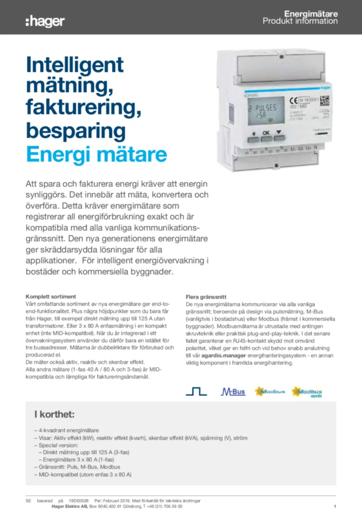 Bild Intelligent mätning, fakturering och besparing | Hager Sverige