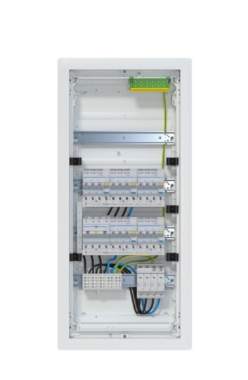 Kleinv.,volta,UPV,4x12PLE,IP30,best.u.verdrah.,1 FI/LS 1P, 5 FI/LS 3x1P+N,SPD