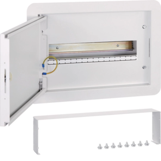 JK1E16F - 125A TPN Extension box, invicta, 16 Module with Din Rail, flush