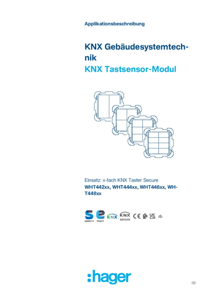 Bild Applikationsbeschreibung WHT44X_EINSATZ-X-FACH-KNX-TASTER-SECURE_DE_2025-08 | Hager Schweiz