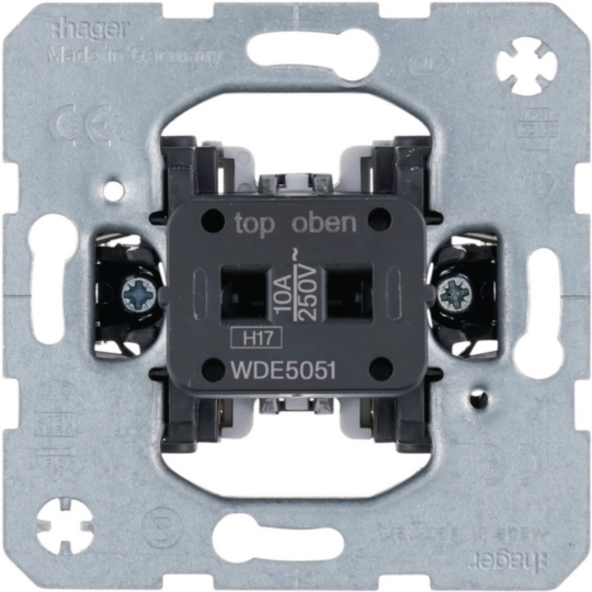 WDE5051 - Taster Schließer für Hotelcard-Schaltaufsatz, Wipp-Einsatz Unterputz, 10 A