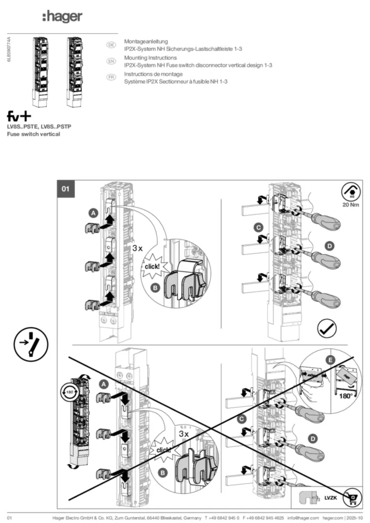 Bild Montageanleitung International 2025-10-24 | Hager Schweiz