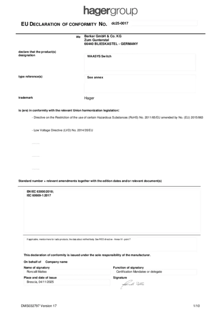 Bild Konformitätserklärung en-GB 2026-01-28 | Hager Deutschland