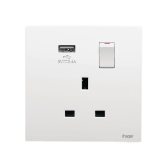 WGFS113S1USB - 13A SINGLE SWITCHED SOCKET + 1 USB Charger