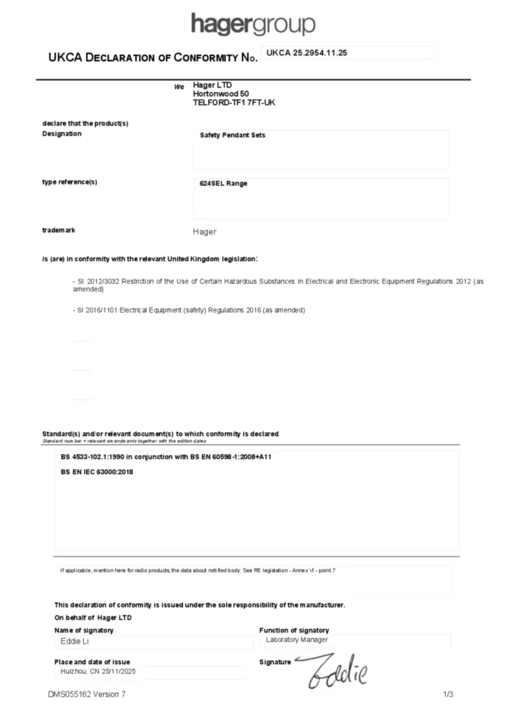 Image Declaration of conformity en-GB 2025-11-20  | Hager