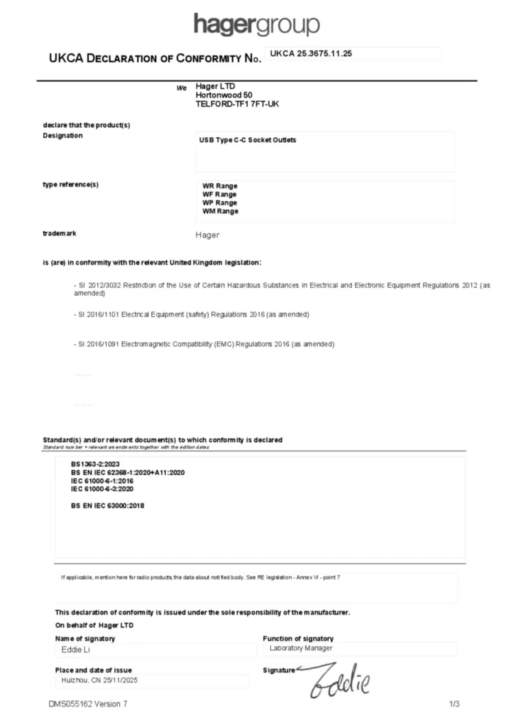 Image Declaration of conformity en-GB 2025-11-20  | Hager