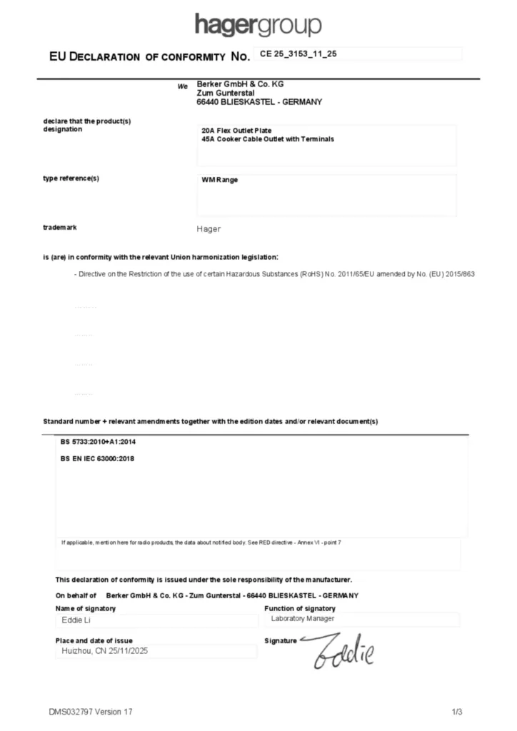 Image Declaration of conformity en-GB 2025-11-20  | Hager