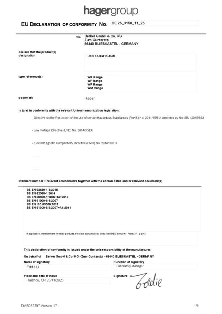 Image Declaration of conformity en-GB 2025-11-20  | Hager