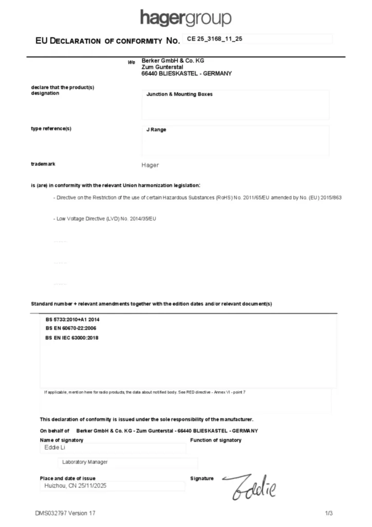 Image Declaration of conformity en-GB 2025-11-20  | Hager