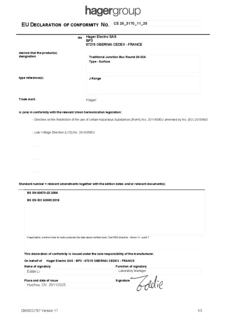 Image Declaration of conformity en-GB 2025-11-20  | Hager