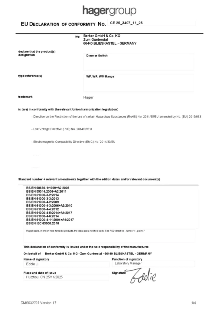 Image Declaration of conformity en-GB 2025-11-20  | Hager