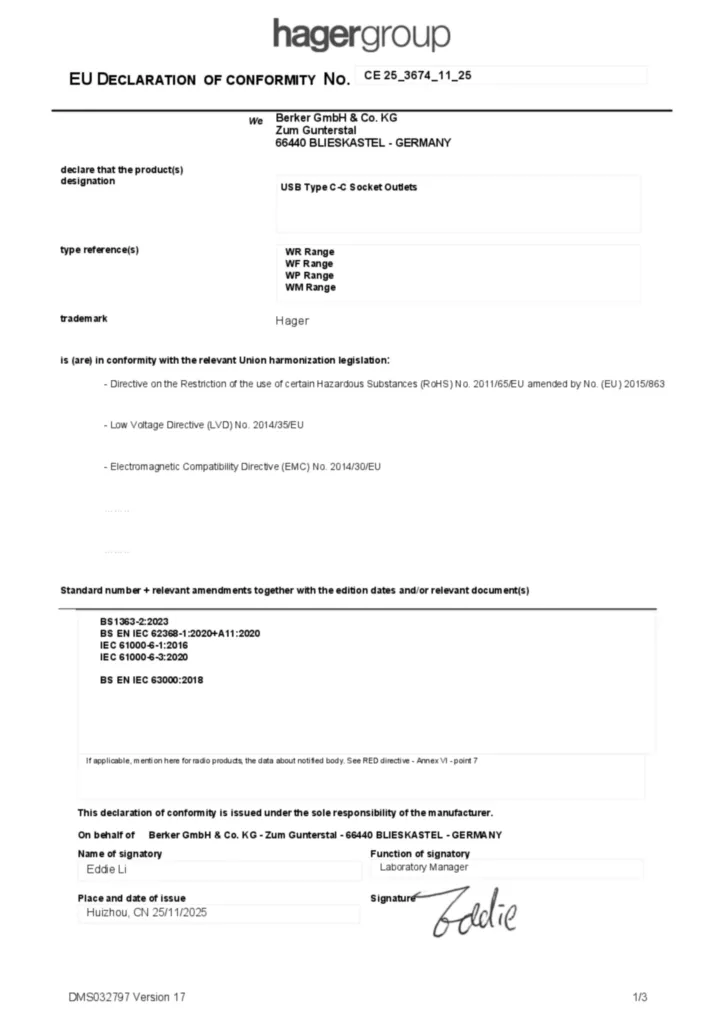 Image Declaration of conformity en-GB 2025-11-20  | Hager