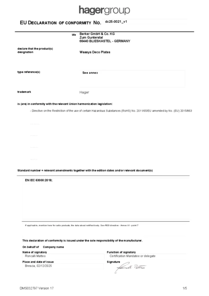 Bild Konformitätserklärung en-GB 2026-02-18 | Hager Deutschland