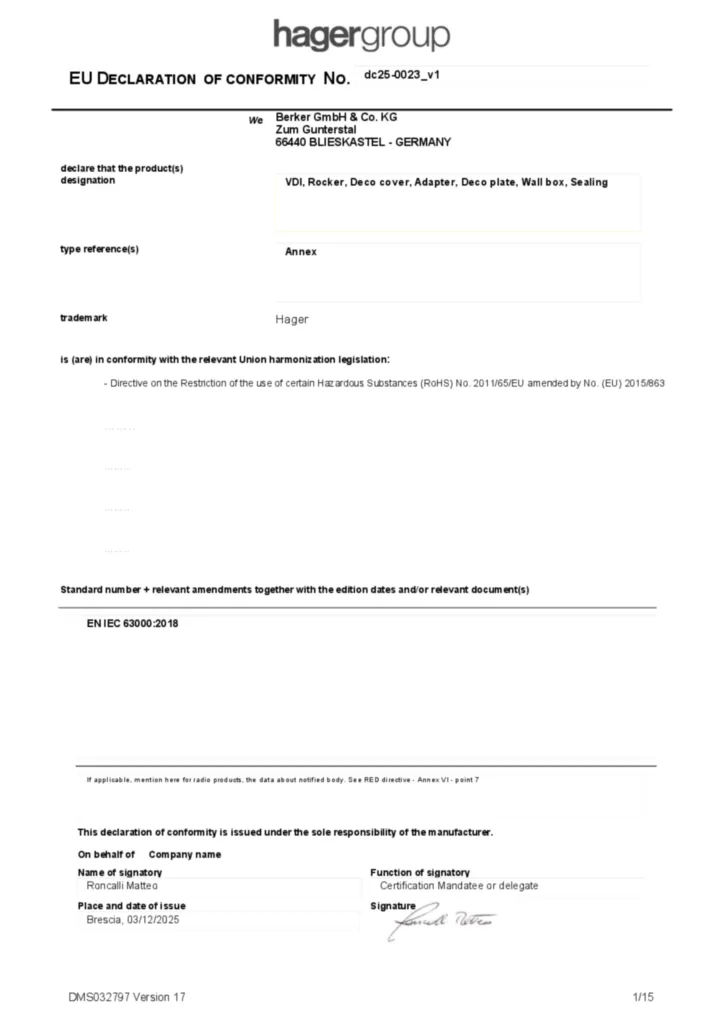 Bild Konformitätserklärung en-GB 2026-02-18 | Hager Deutschland