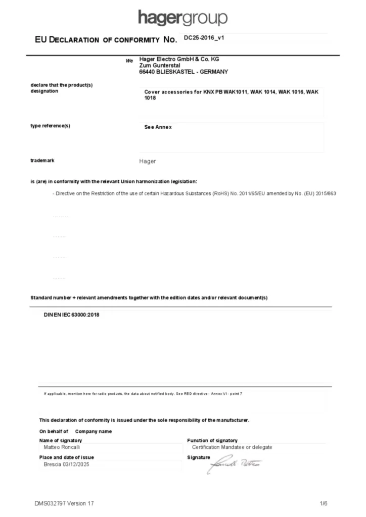 Bild Konformitätserklärung en-GB 2025-12-03 | Hager Deutschland