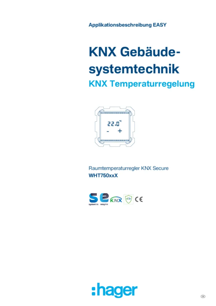 Bild Applikationsbeschreibung EASY KNX Secure WHT750xxX (DE) | Hager Schweiz