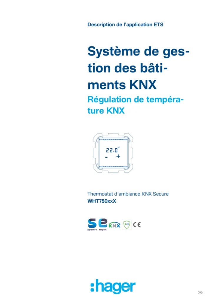 Bild Description de l’application ETS KNX Secure WHT750xxX (FR) | Hager Schweiz
