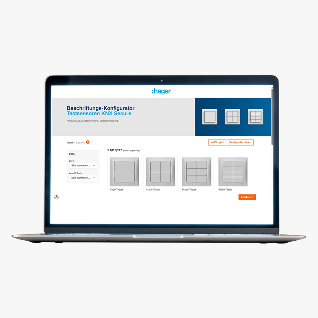 Bild Berker Beschrif­tungs­kon­fi­gu­rator Tast­sen­soren KNX-Secure | Hager Deutschland
