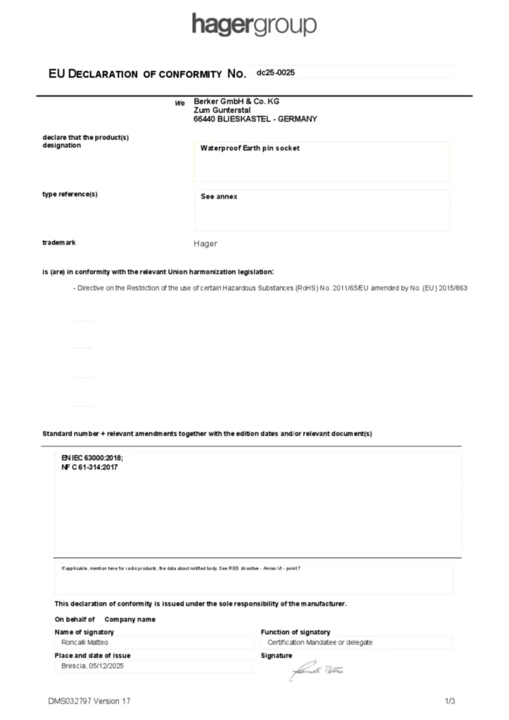 Image Déclaration de conformité en-GB 2025-12-05 | Hager France