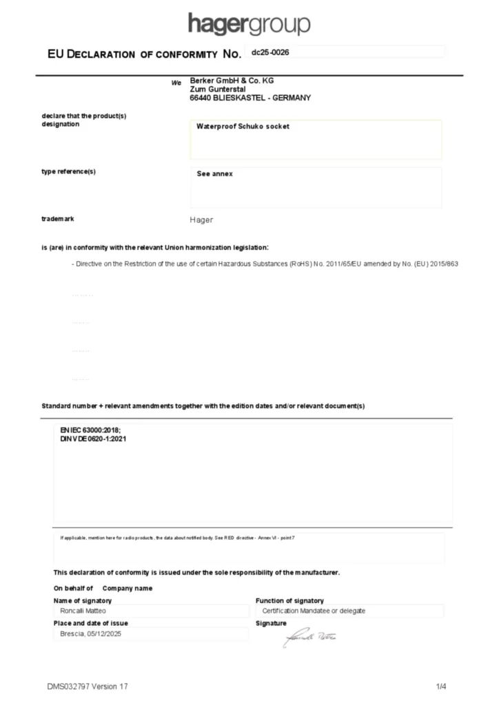 Εικόνα Declaration of conformity en-GB 2025-12-05 | Hager