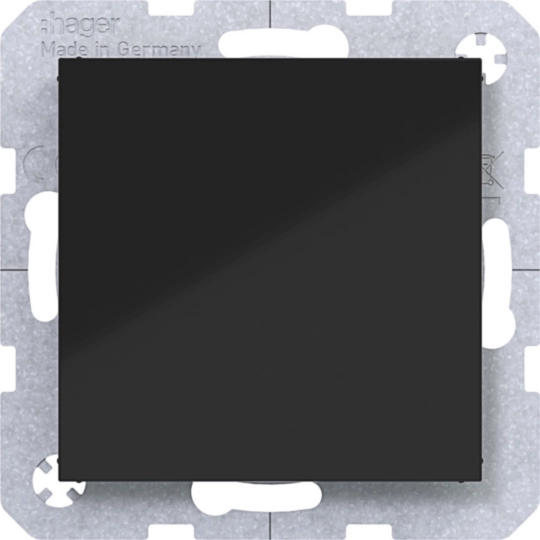 WAF1001BG - Blindplaat met centraalplaat, A.x/C.x, nachtzwart glanzend