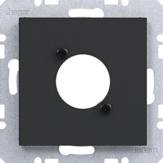 WAF1177BM - Centr.pl. voor XLR connector D-serie, A.x/C.x/S.1/B.x/Q.x/K.x zw. mat