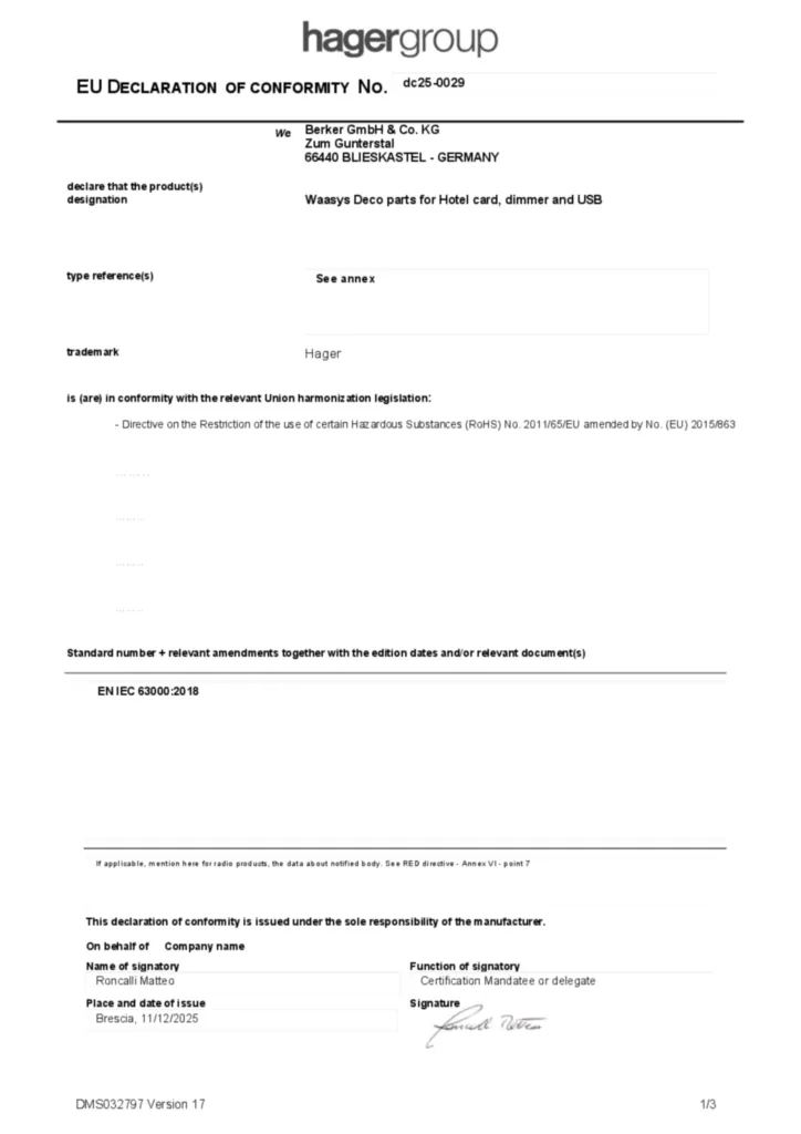 Bild Konformitätserklärung en-GB 2025-12-11 | Hager Deutschland