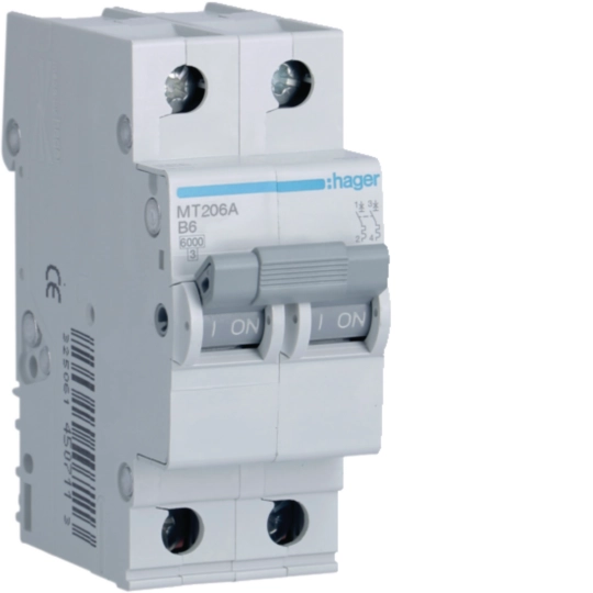 MT206A - MCB 2P 6kA B-6A 2M
