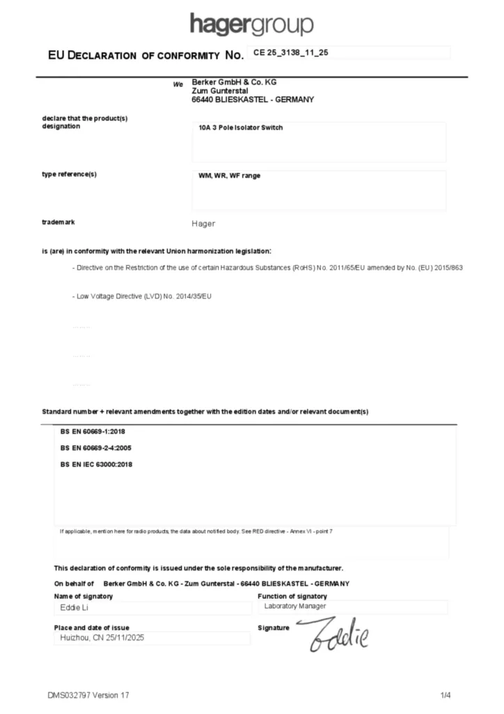 Image Declaration of conformity en-GB 2026-01-16  | Hager