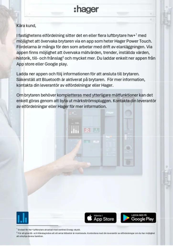 Bild Informationsblad - Hager power touch | Hager Sverige
