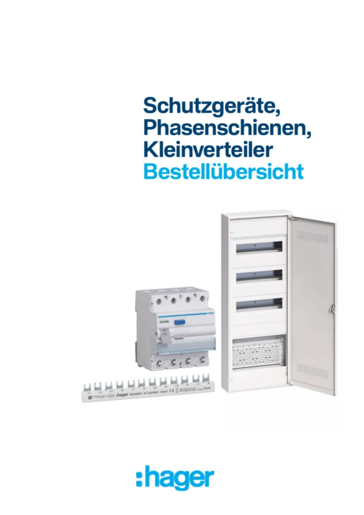 Bild Bestellübersicht Schutzgeräte, Phasenschienen, Kleinverteiler | Hager Deutschland