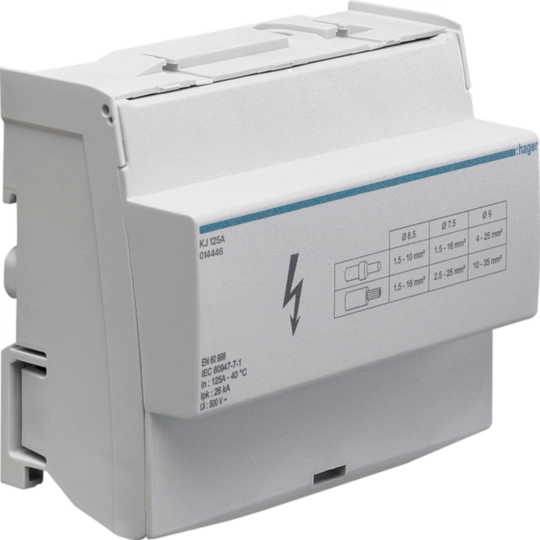 KJ125A - Ripartitore modulare a barrette mobili 2x125A con 12 connessioni per barra