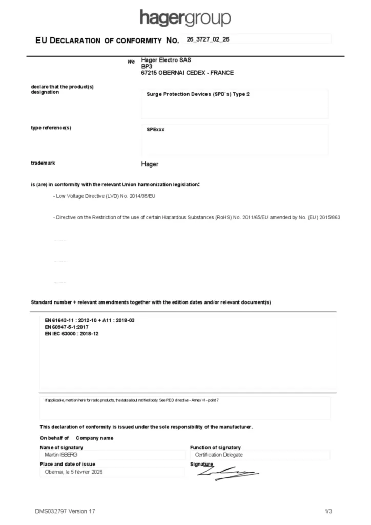 Bild Konformitätserklärung en-GB 2026-02-05 | Hager Deutschland