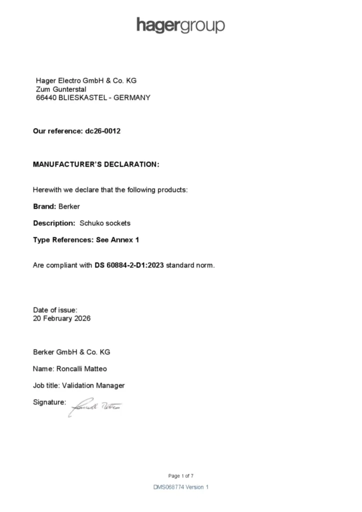 Image Declaration of performance en-GB 2026-02-20  | Hager