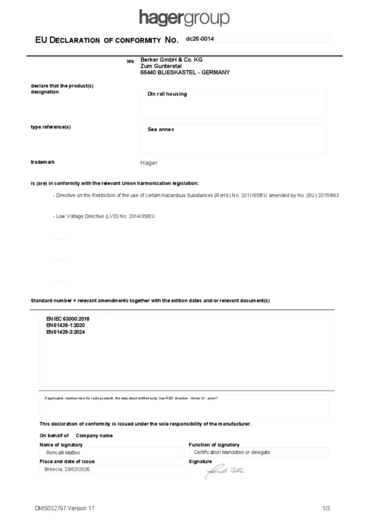 Bild Konformitätserklärung en-GB 2026-02-23 | Hager Deutschland