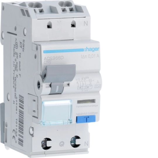 ACS966D - ДАВ QC 1P+N 6kA C-16A 10mA A