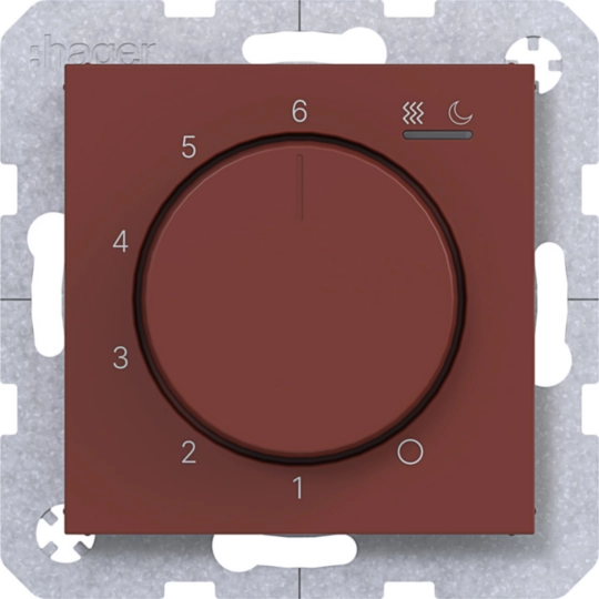 WAN5011C05 - Termostato ambiente, 230V/15W risc./cdz. A.x/C.x, carmin, semi-lucido
