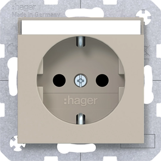 WAS1201C01 - SCHUKO-wcd. - Tekstveld, Safety Plus, stkl., A.x/C.x, sand, mat
