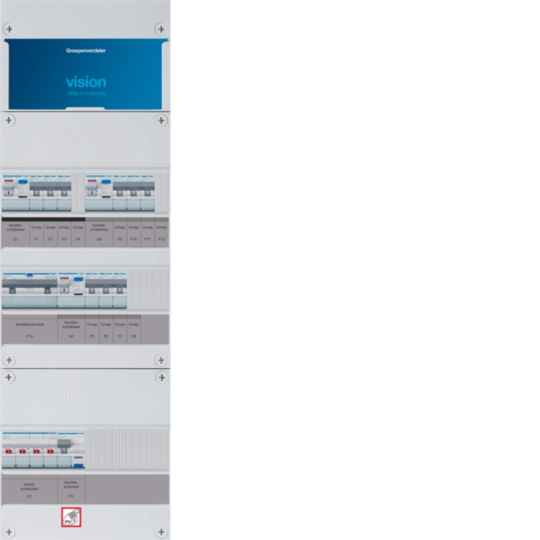 VKG333M63-BR - 9-groepenverdeler, HS, 3x ALS 63A +PV HACO 16A/300mA +3f HACO, 3f