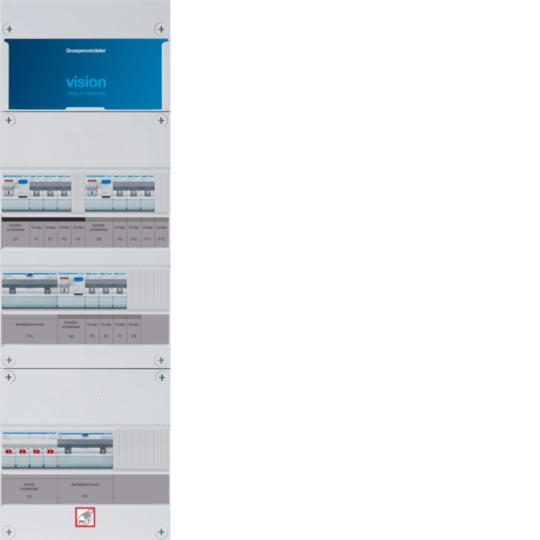 VKG333M63-EP - 9-groepenverdeler, HS, 3x ALS 63A +3f PV HACO 16A/300mA +3f HACO, 3f