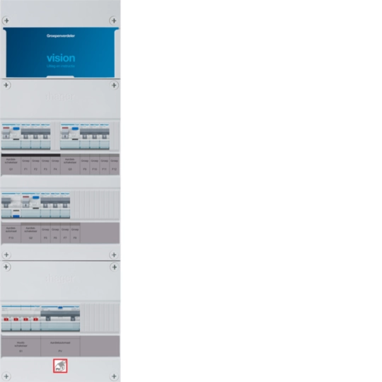 VKG333M63-AP - 9-groepenverdeler, HS, 3x ALS 63A +3f PV HACO 16A/300mA +HACO, 3f