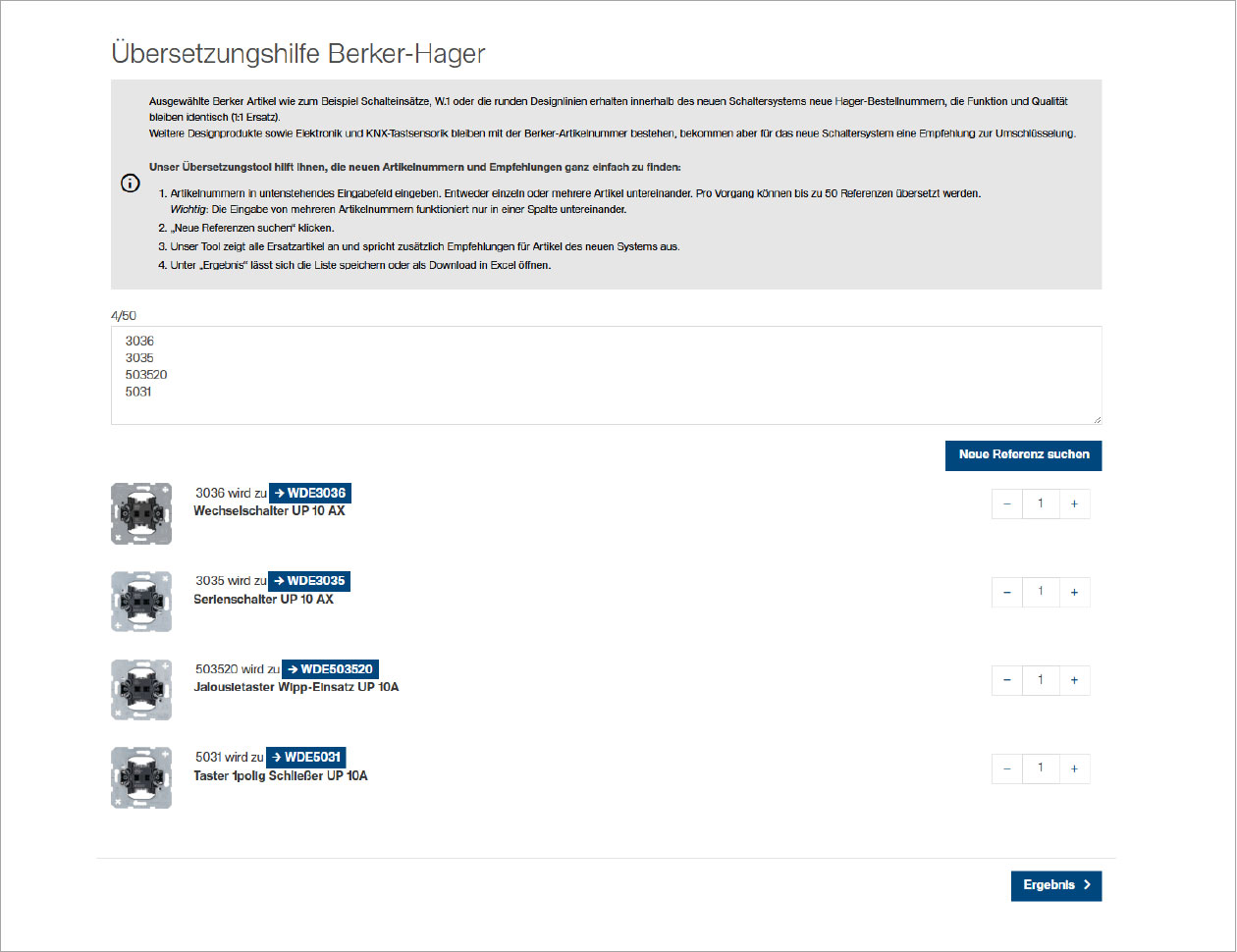 Bild Übersetzungs-Tool Berker-Hager | Hager Deutschland