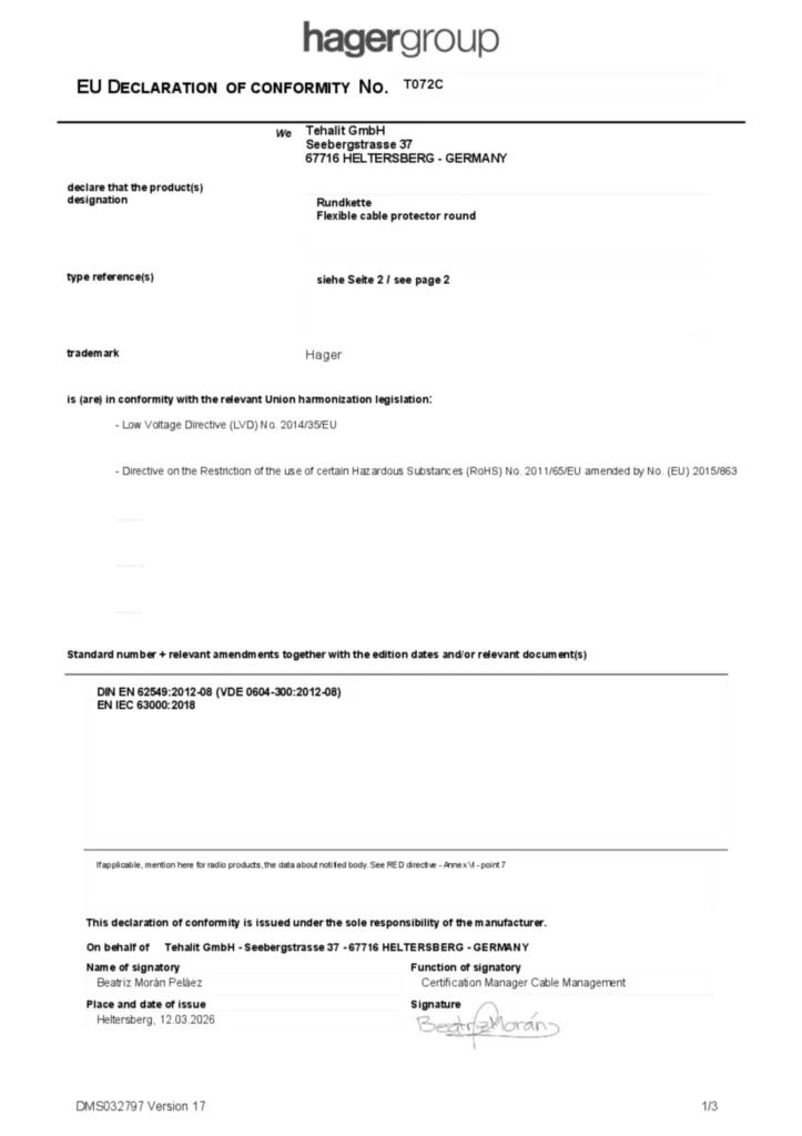 Obrázek EU Declaration of Conformity | Hager