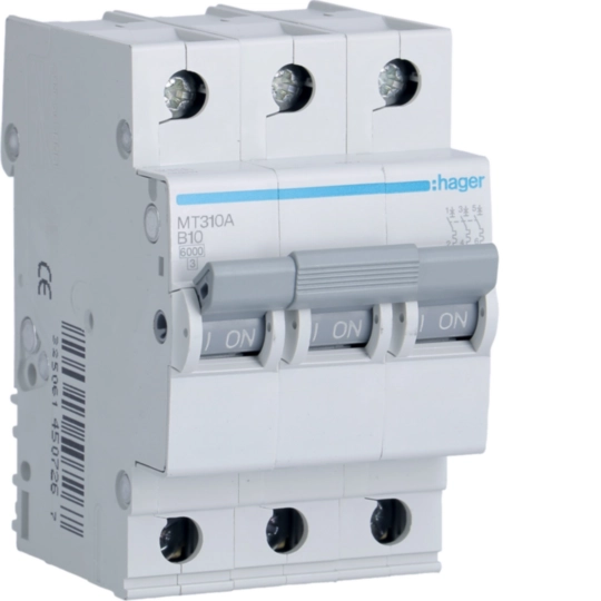 MT310A - MCB 3P 6kA B-10A 3M