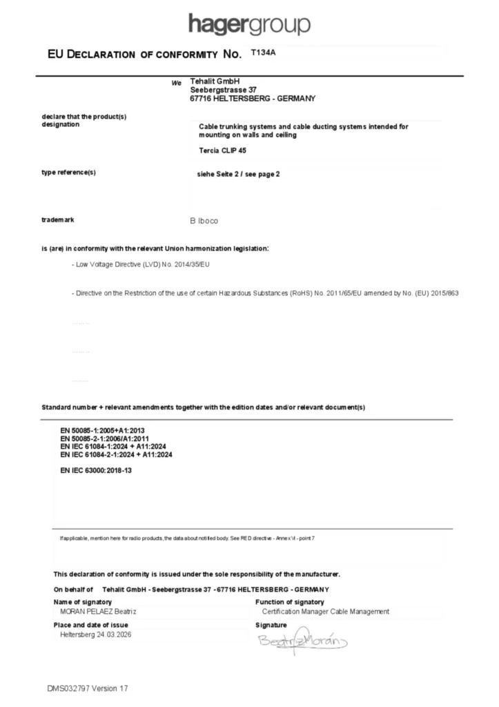 Image EU Declaration of Conformity | Hager France