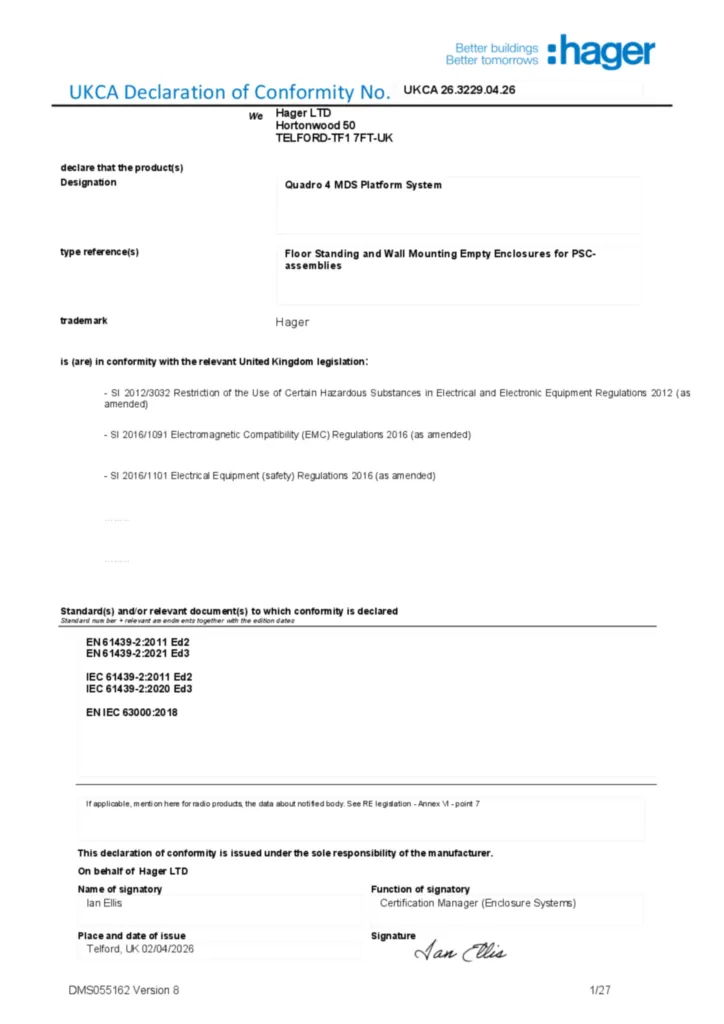 Εικόνα Declaration of conformity en-GB 2026-04-02 | Hager