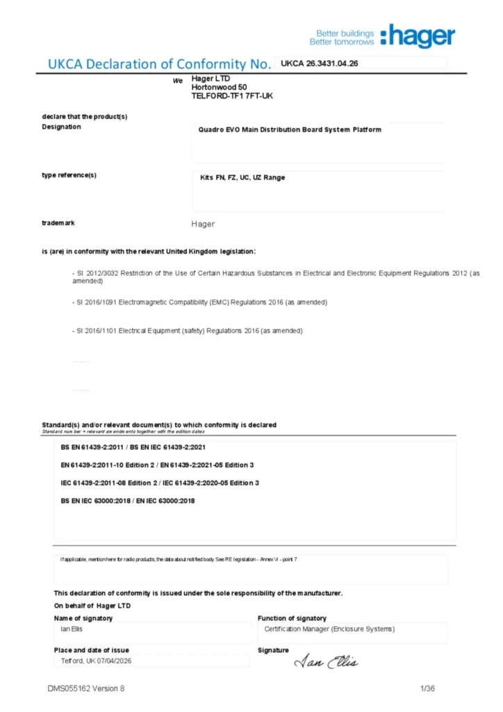 Image Déclaration de conformité en-GB 2026-04-07 | Hager Belgique