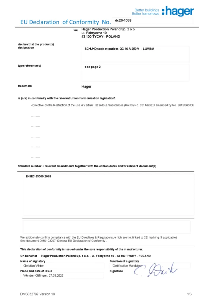 Obrázek Declaration of conformity en-GB 2026-04-27 | Hager
